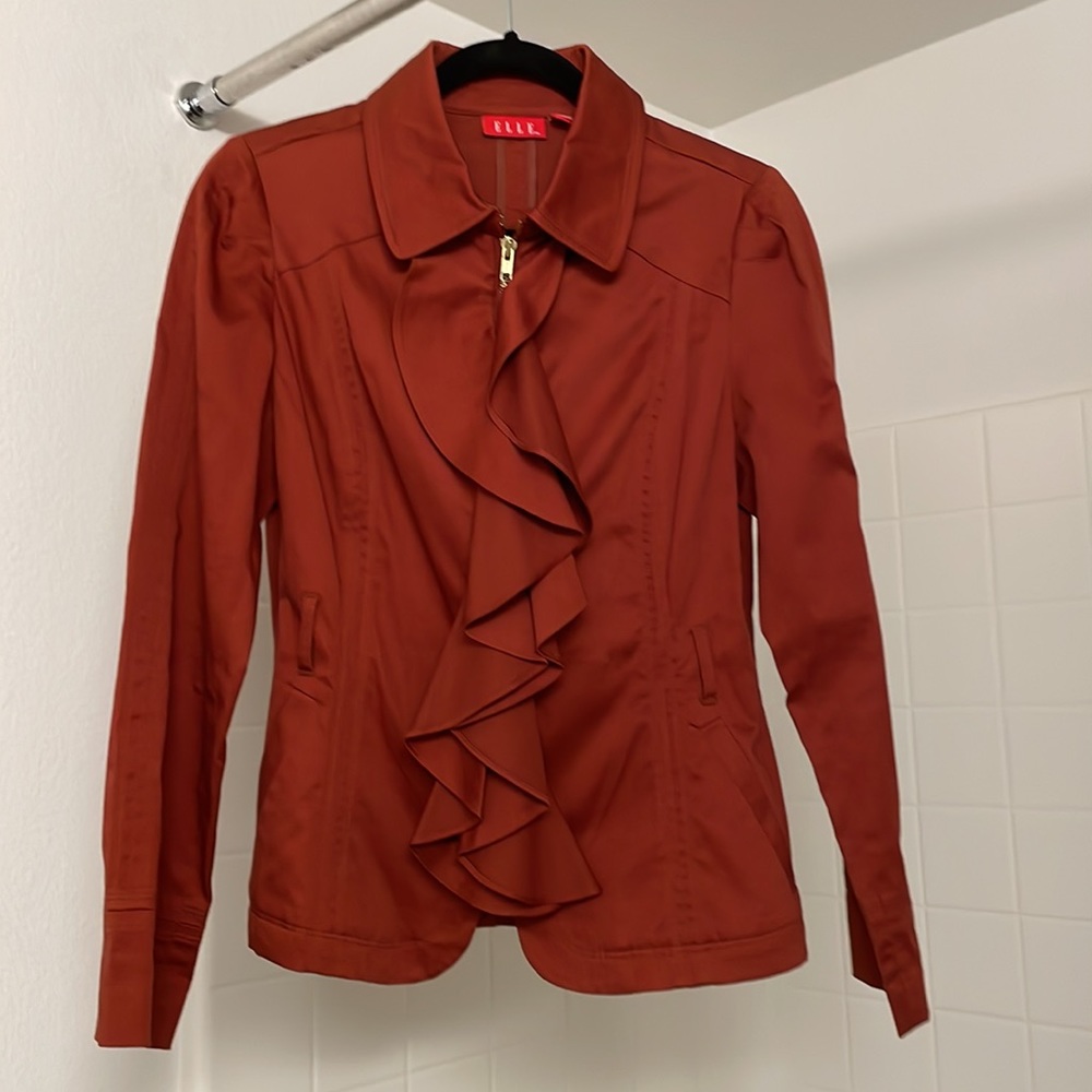 Cinnamon brown/orange Boutique Jacket w/ ruffles